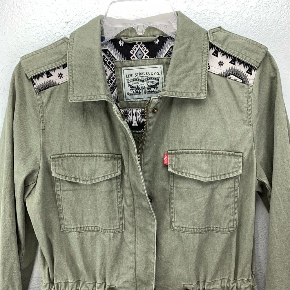 Levi’s Aztec Olive Green Jacket Women’s XS - Picture 3 of 6